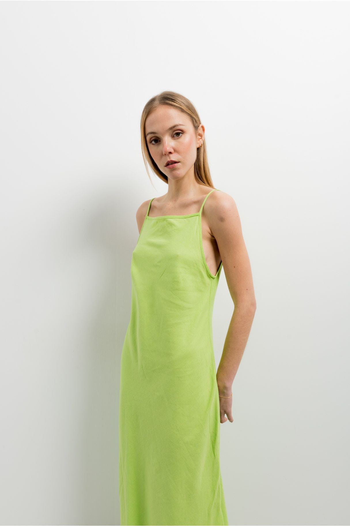 Vestido Midi Linho Verde