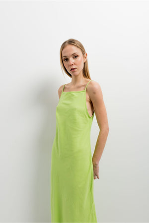 Vestido Midi Linho Verde