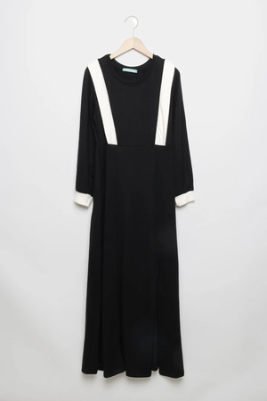 Vestido de Malha Preto e Branco