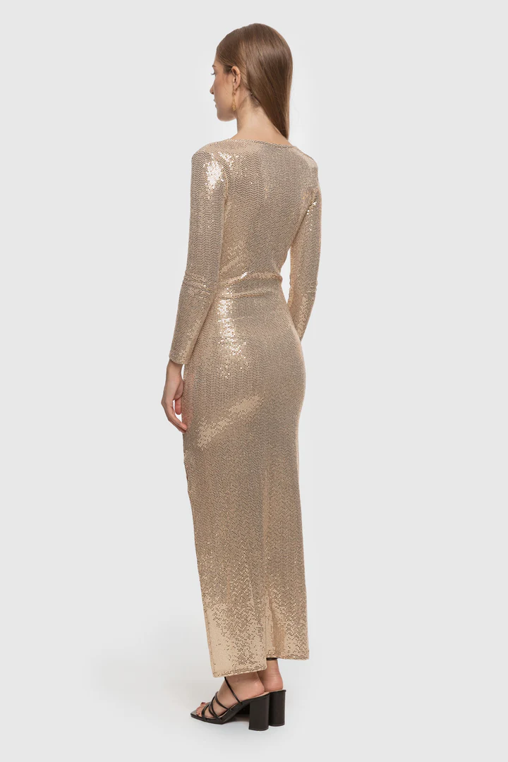Vestido de Festa Lantejoulas Dourado