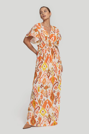 Vestido Longo Estampado Outono