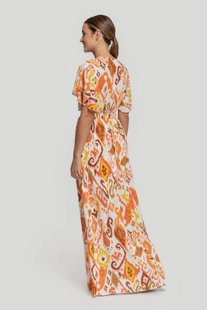 Vestido Longo Estampado Outono