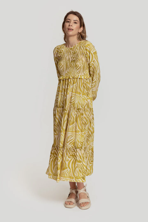 Vestido Midi Estampado Olive
