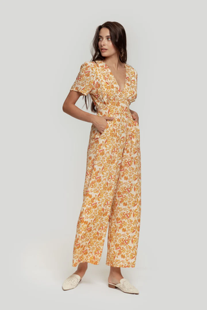Macacão Verona Floral Cintura Definida
