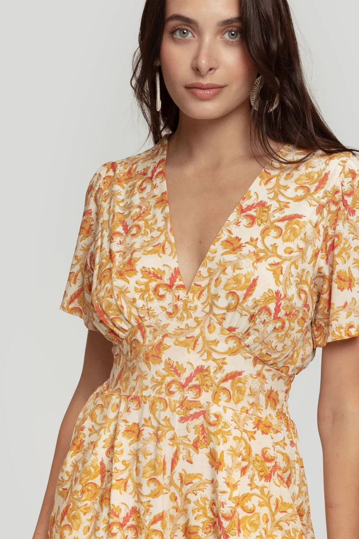 Macacão Verona Floral Cintura Definida