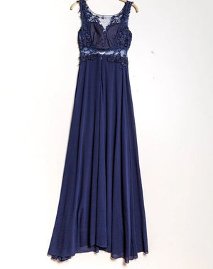 Vestido de Cerimónia Bordado Azul Marinho