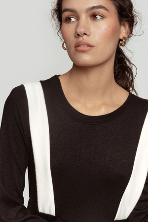 Vestido de Malha Preto e Branco