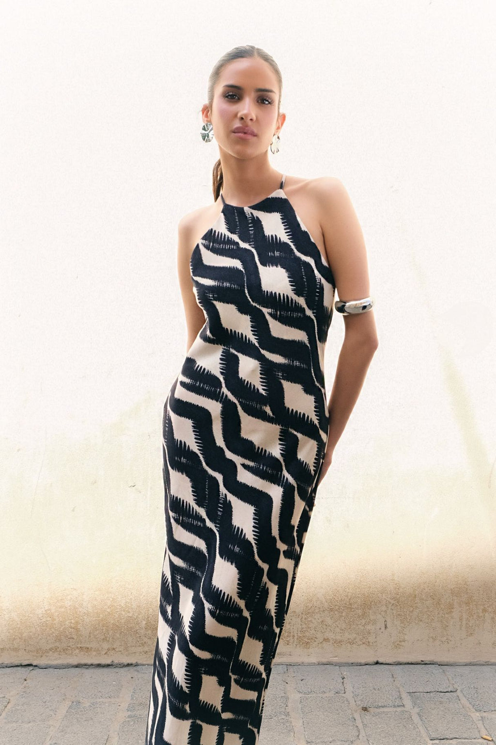 Vestido de Festa Halter Estampado