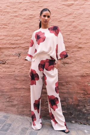 Blusa Estampada Flores Conjunto
