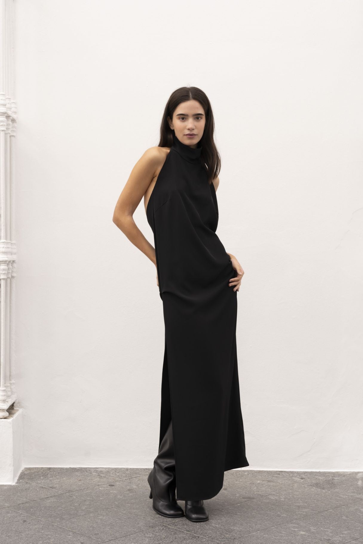 Vestido Festa Halter Preto