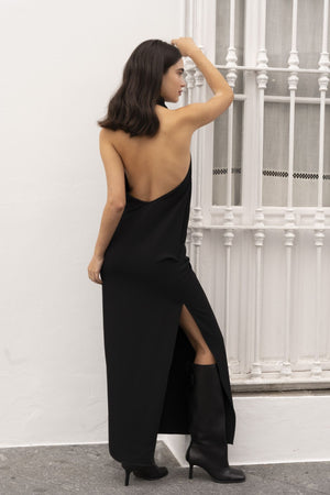 Vestido Festa Halter Preto