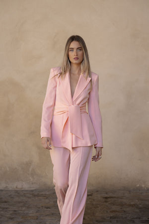 Blazer Cerimónia Cinto Rosa