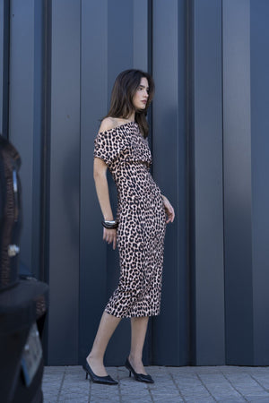 Vestido Midi Animal Print