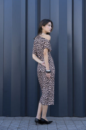 Vestido Midi Animal Print