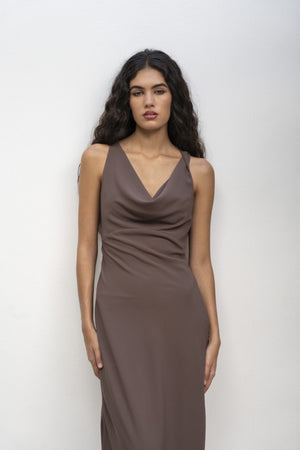 Vestido de Festa Midi Bronze