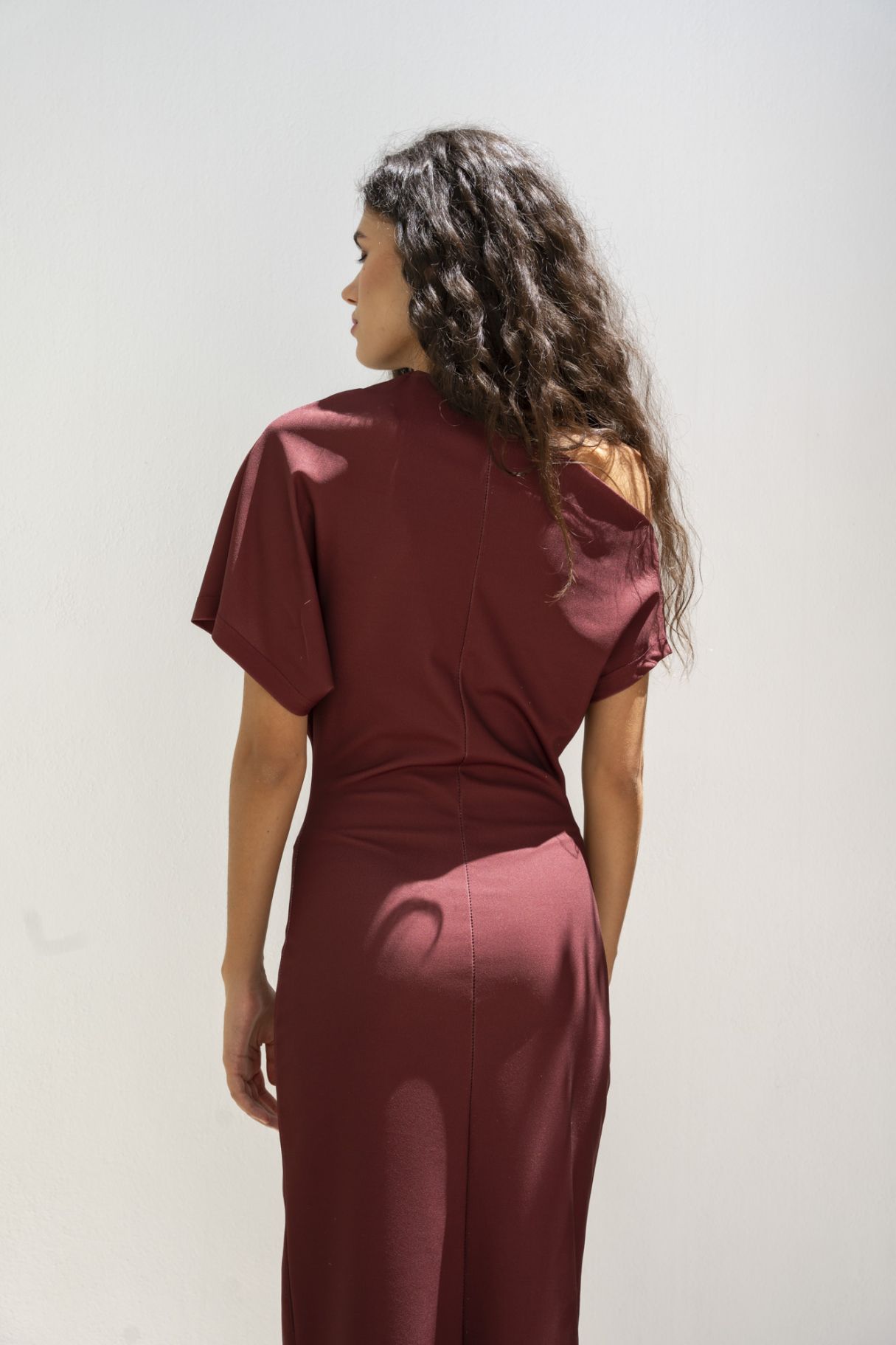 Vestido de Festa Midi Bordeaux