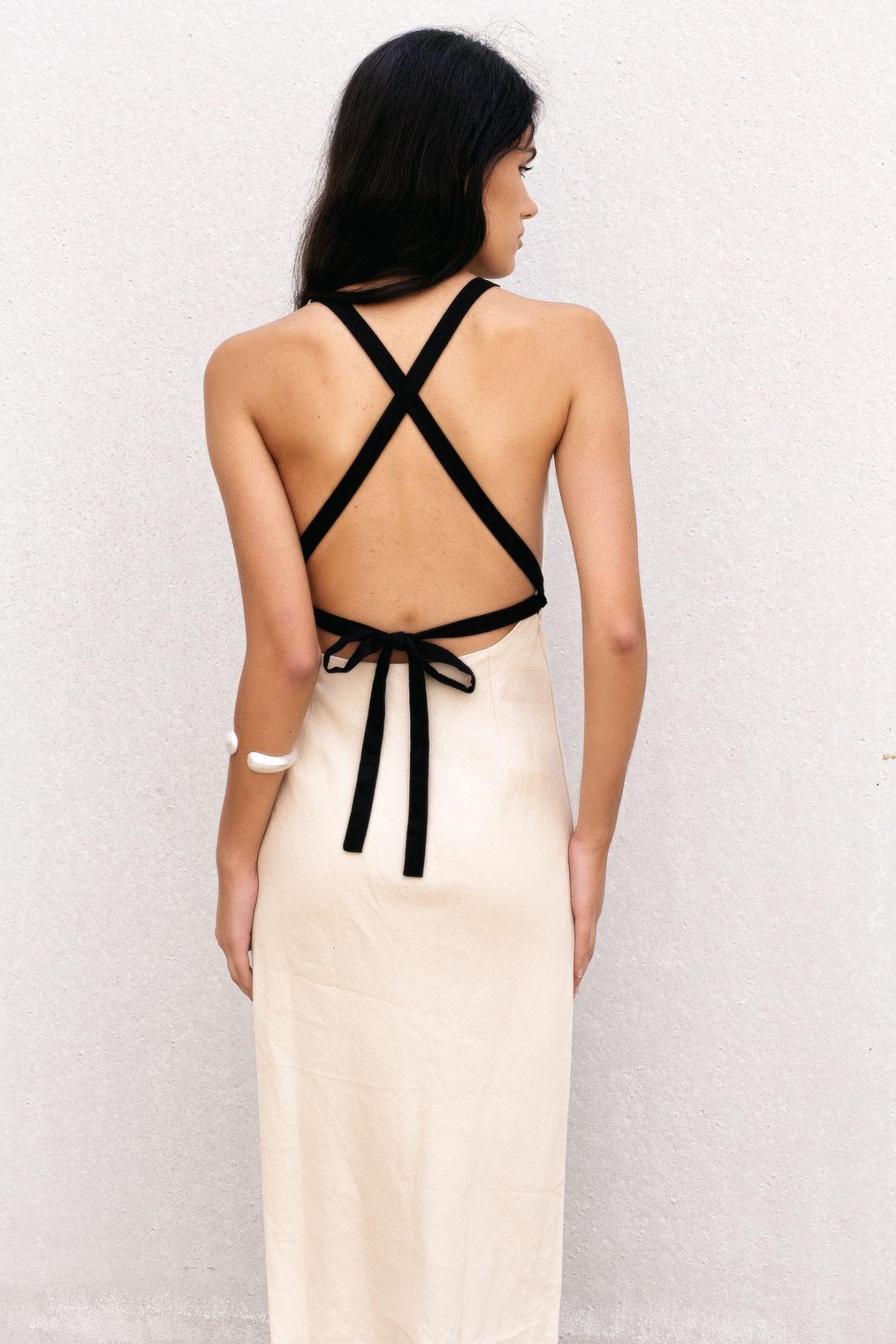 Vestido de Linho Bicolor