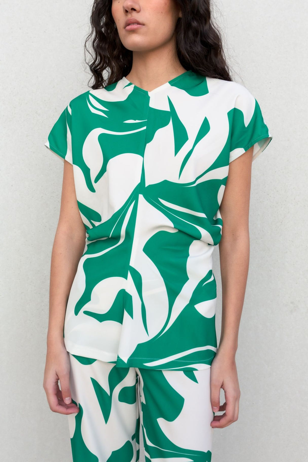 Blusa Estampada Verde Conjunto