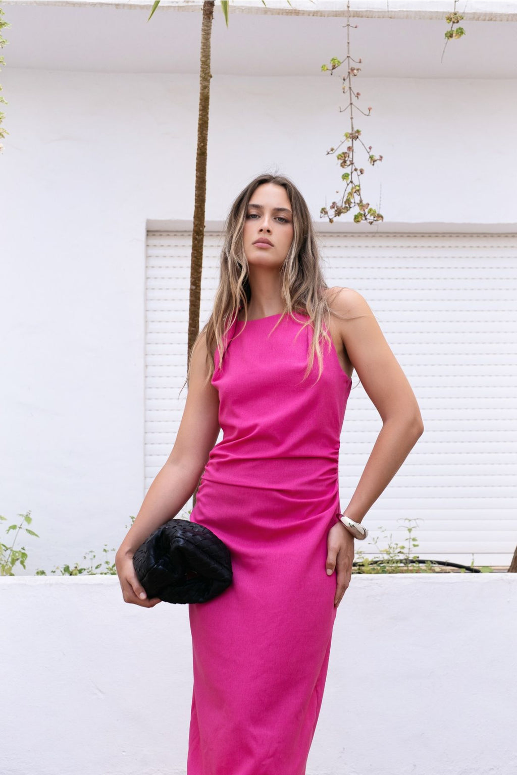 Vestido de Linho Rosa