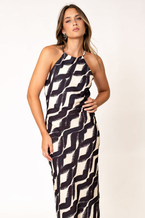 Vestido de Festa Halter Estampado