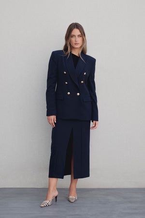 Blazer Azul Marinho Botões Dourados