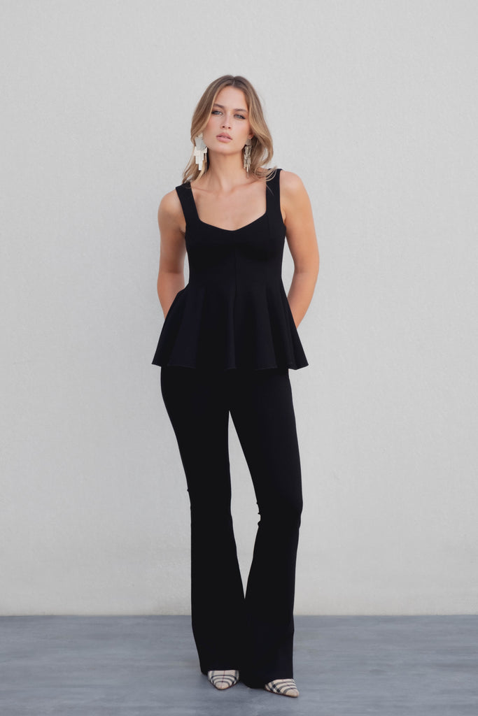 Top Malha Peplum Preto