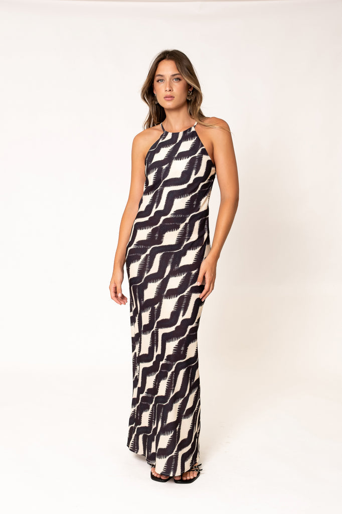 Vestido de Festa Halter Estampado