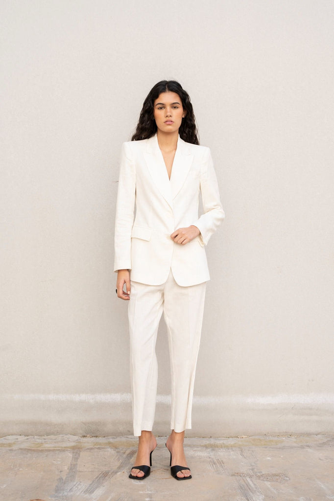 Blazer Fato Linho Branco