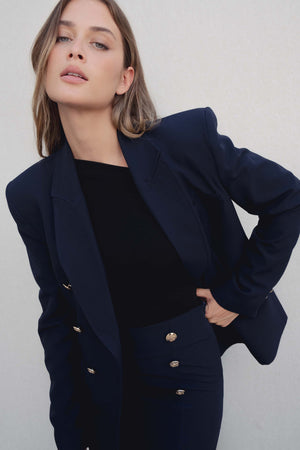 Blazer Azul Marinho Botões Dourados