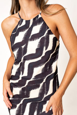 Vestido de Festa Halter Estampado