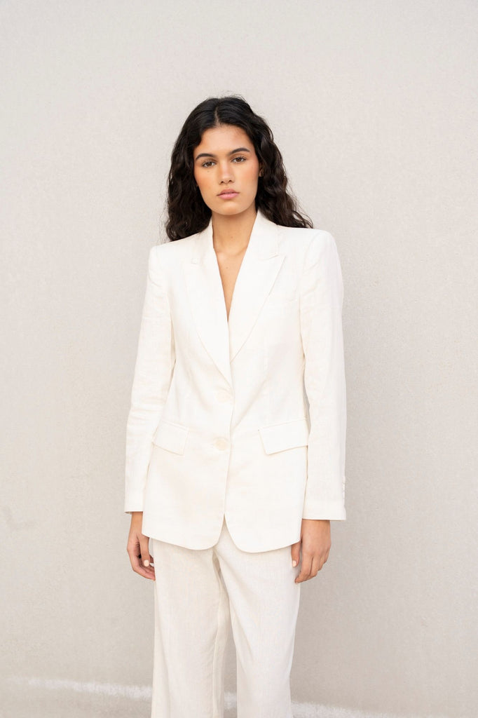Blazer Fato Linho Branco