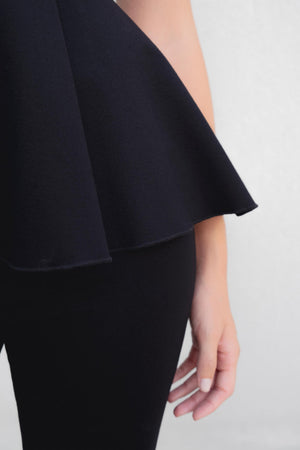 Top Malha Peplum Preto