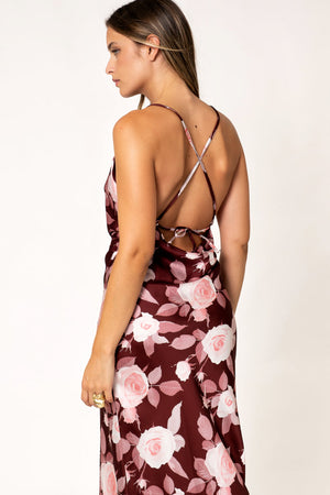 Vestido de Cetim Estampado