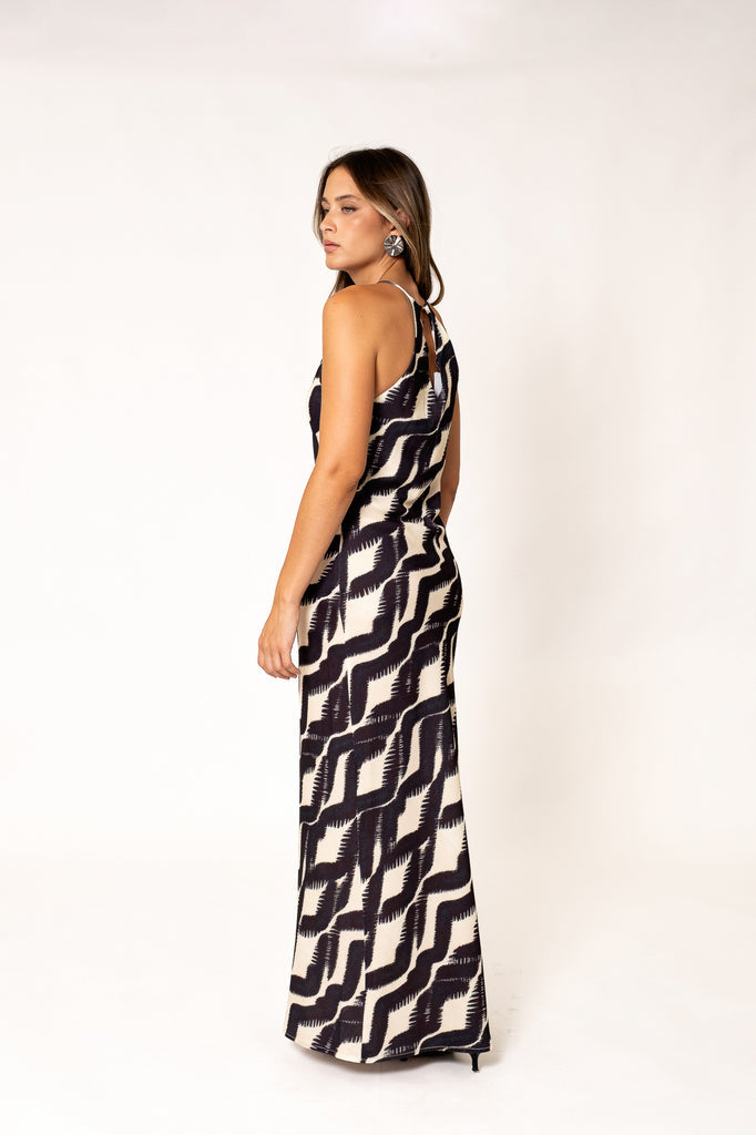 Vestido de Festa Halter Estampado