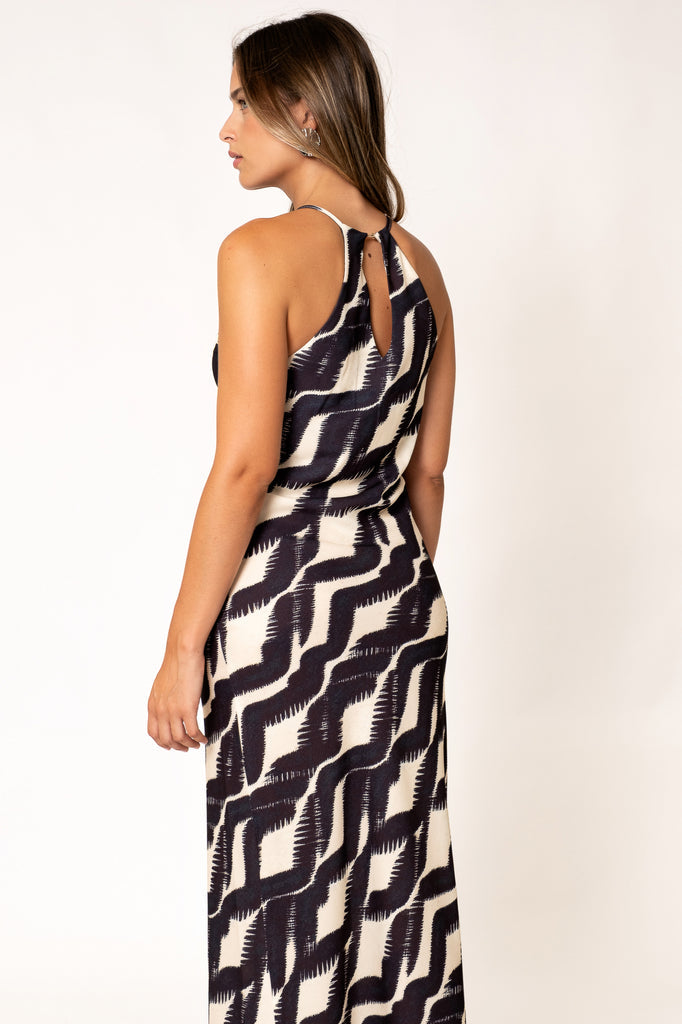 Vestido de Festa Halter Estampado