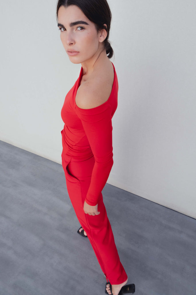 Blusa Assimétrica Vermelha