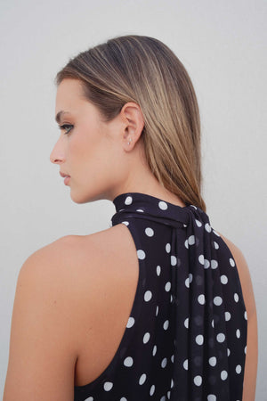 Vestido Halter Fluido Bolinhas