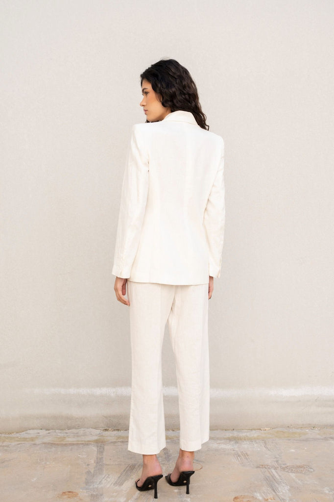 Blazer Fato Linho Branco
