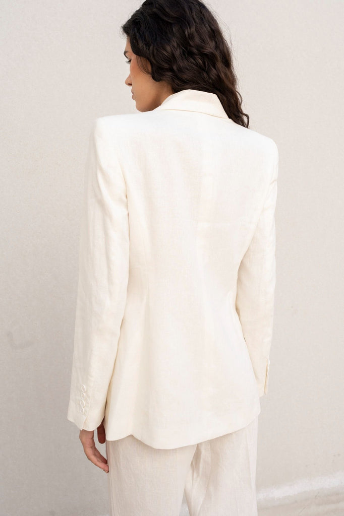 Blazer Fato Linho Branco