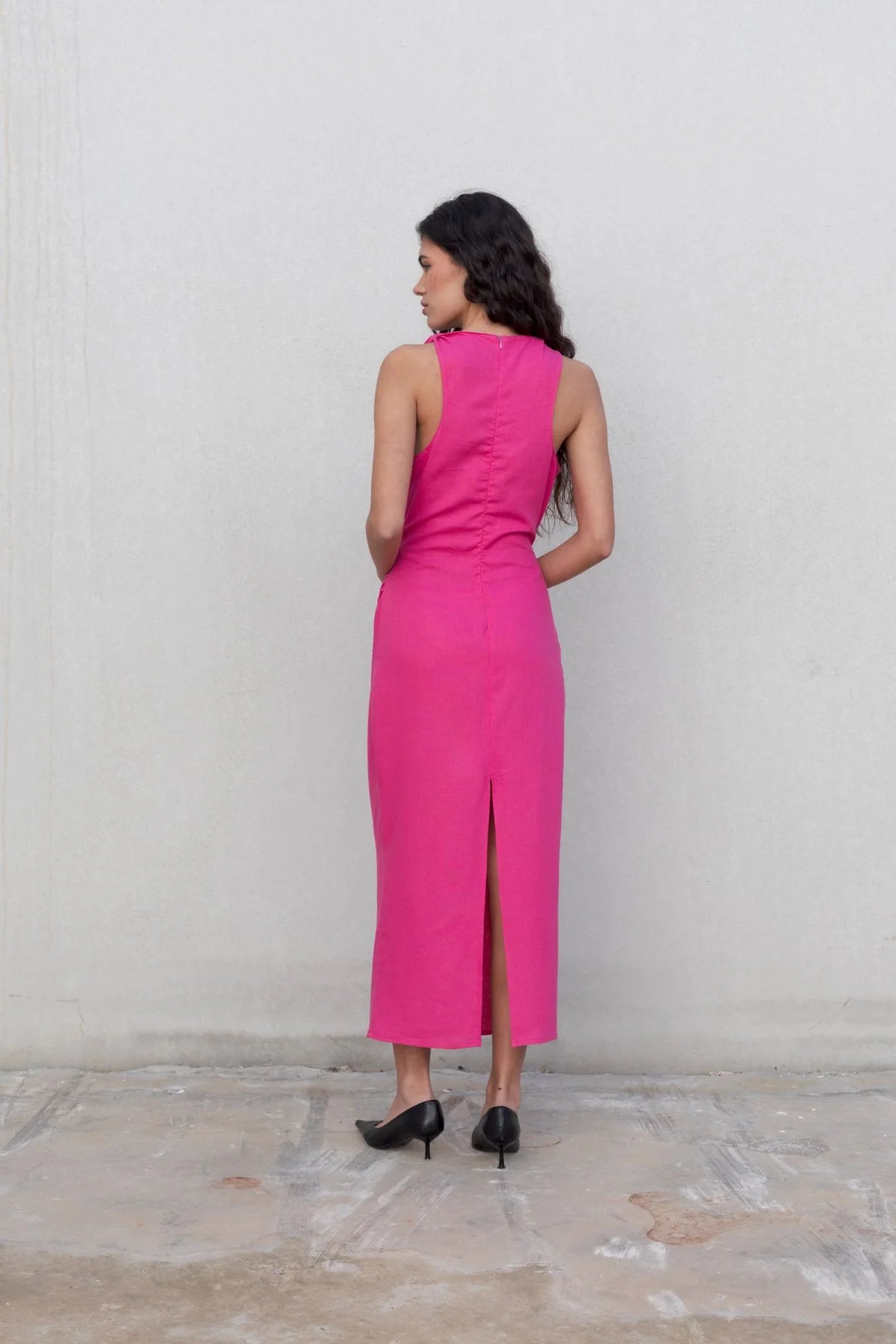 Vestido de Linho Rosa