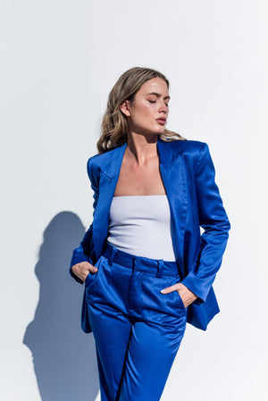 Blazer Cetim Azul