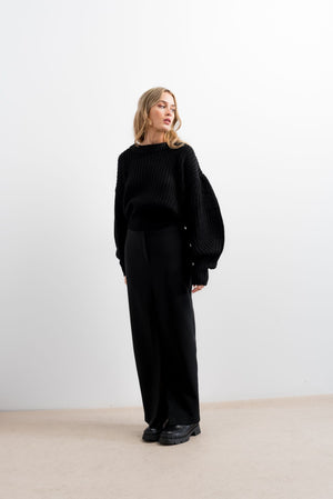 Camisola Malha Oversize Mangas Balão