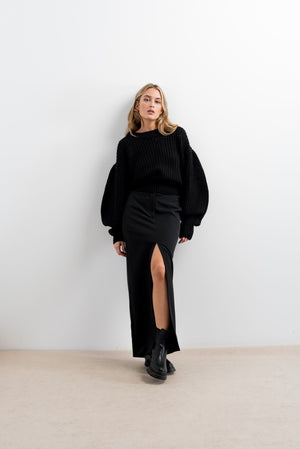 Camisola Malha Oversize Mangas Balão