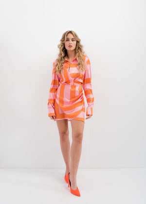 Vestido Curto Estampado Laranja - Queen V