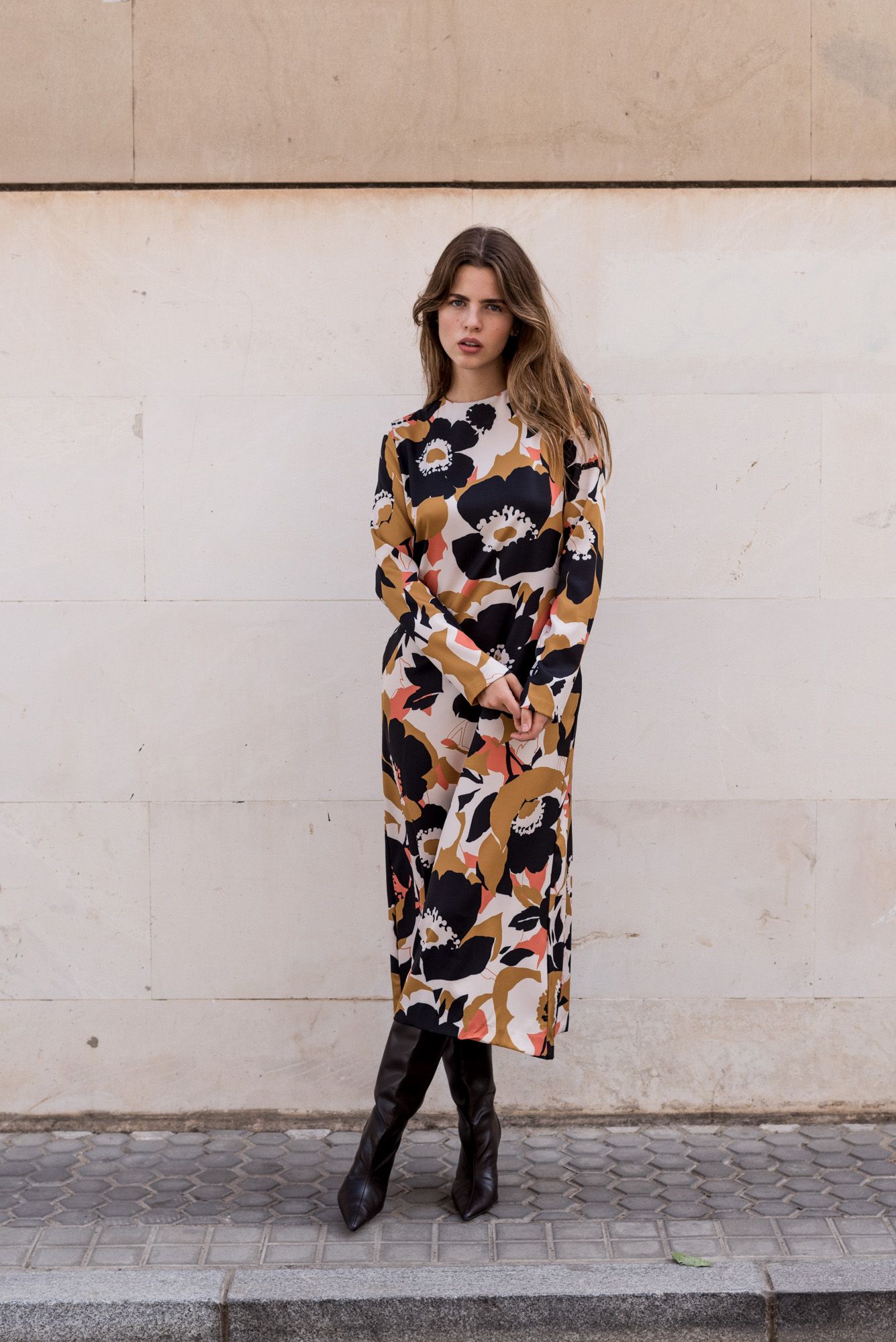 Vestido Midi Estampado Floral