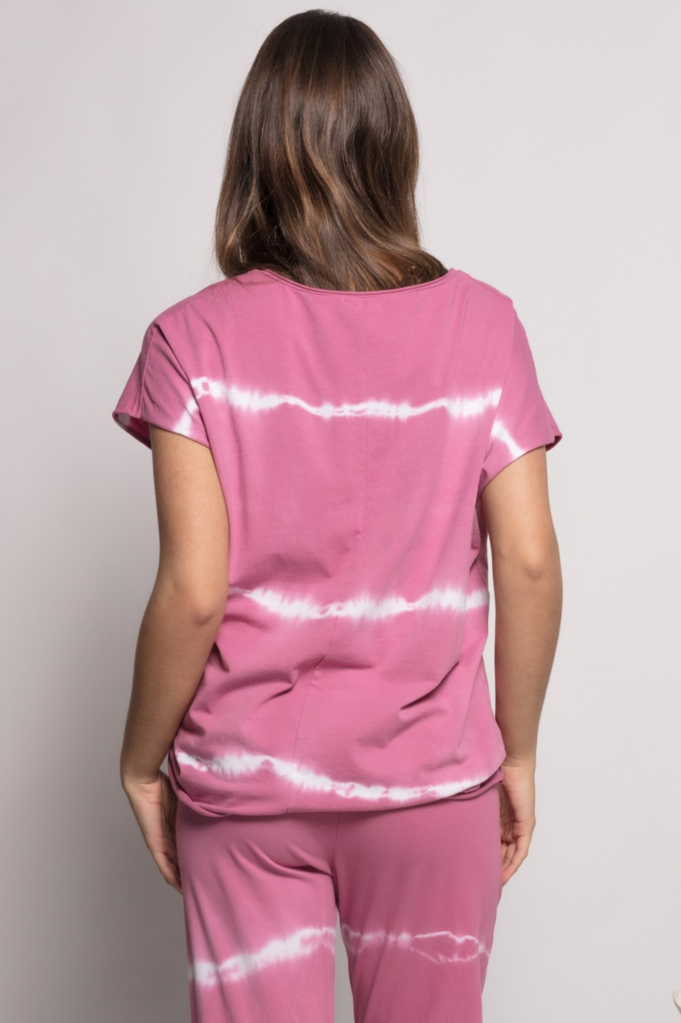 Conjunto Calças e T-Shirt Tie Dye Rosa Queen V