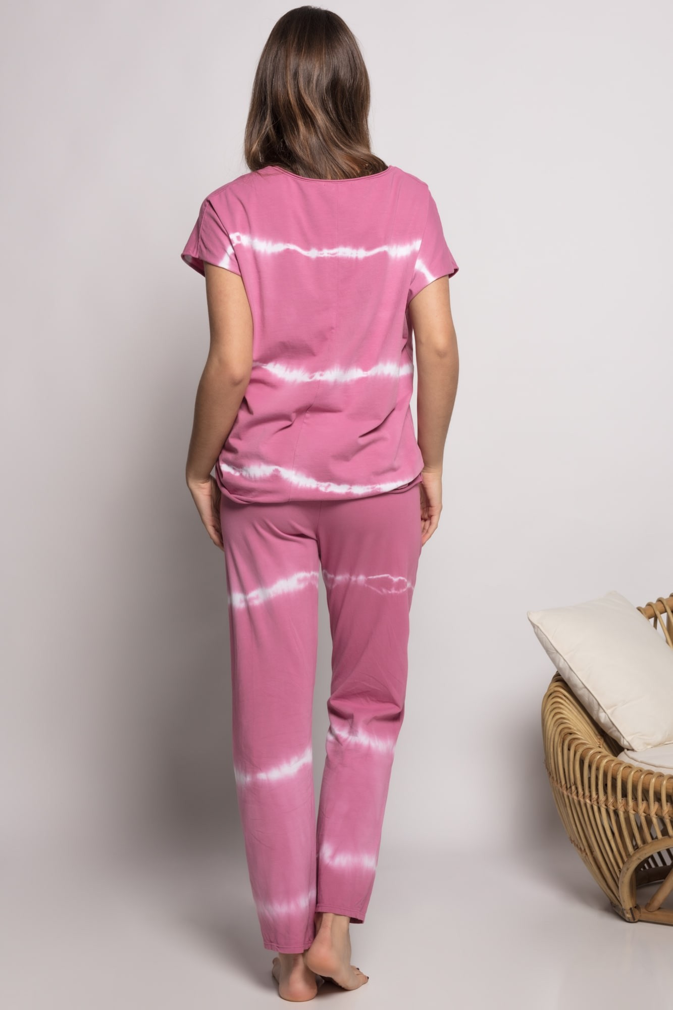 Conjunto Calças e T-Shirt Tie Dye Rosa Queen V