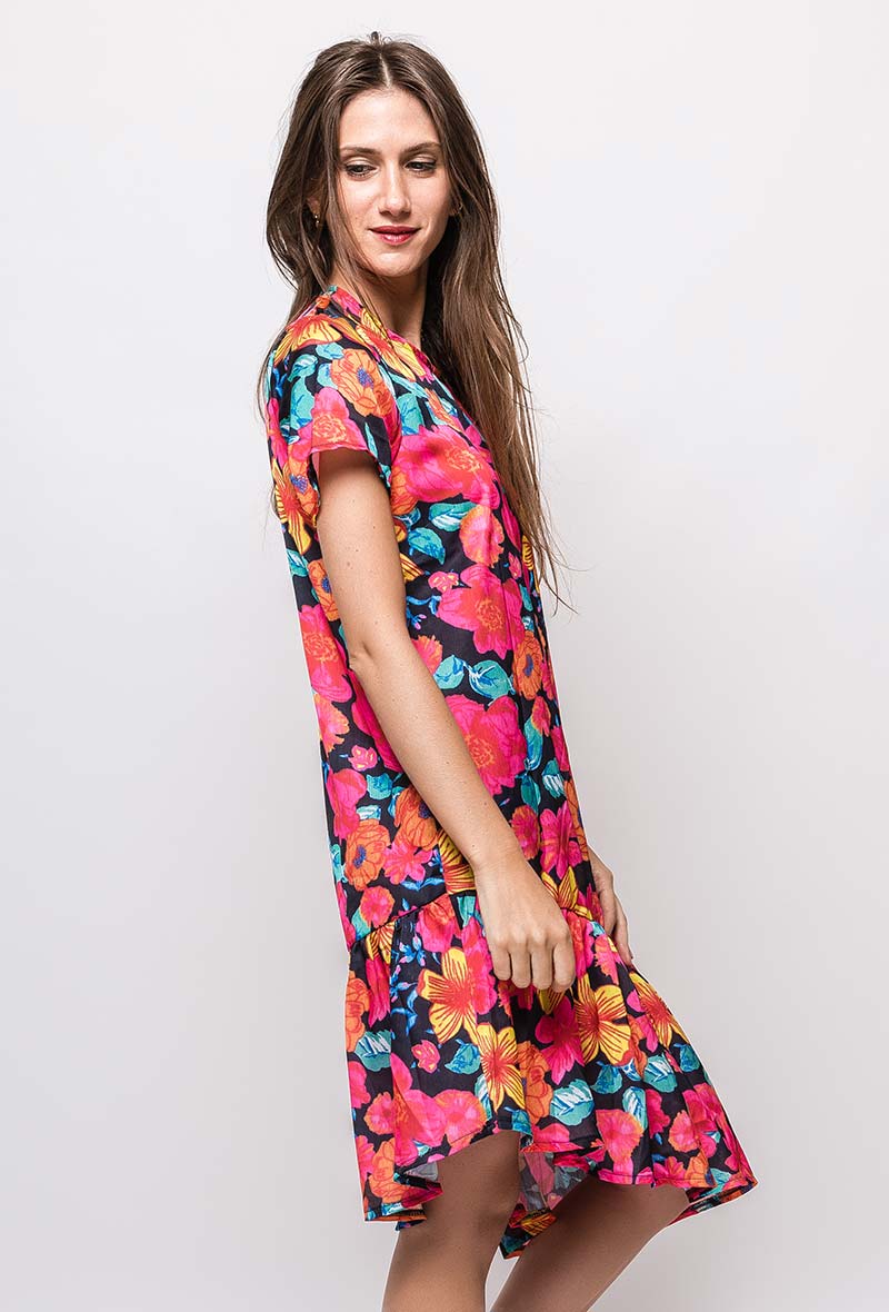 Vestido Midi Flores - Queen V