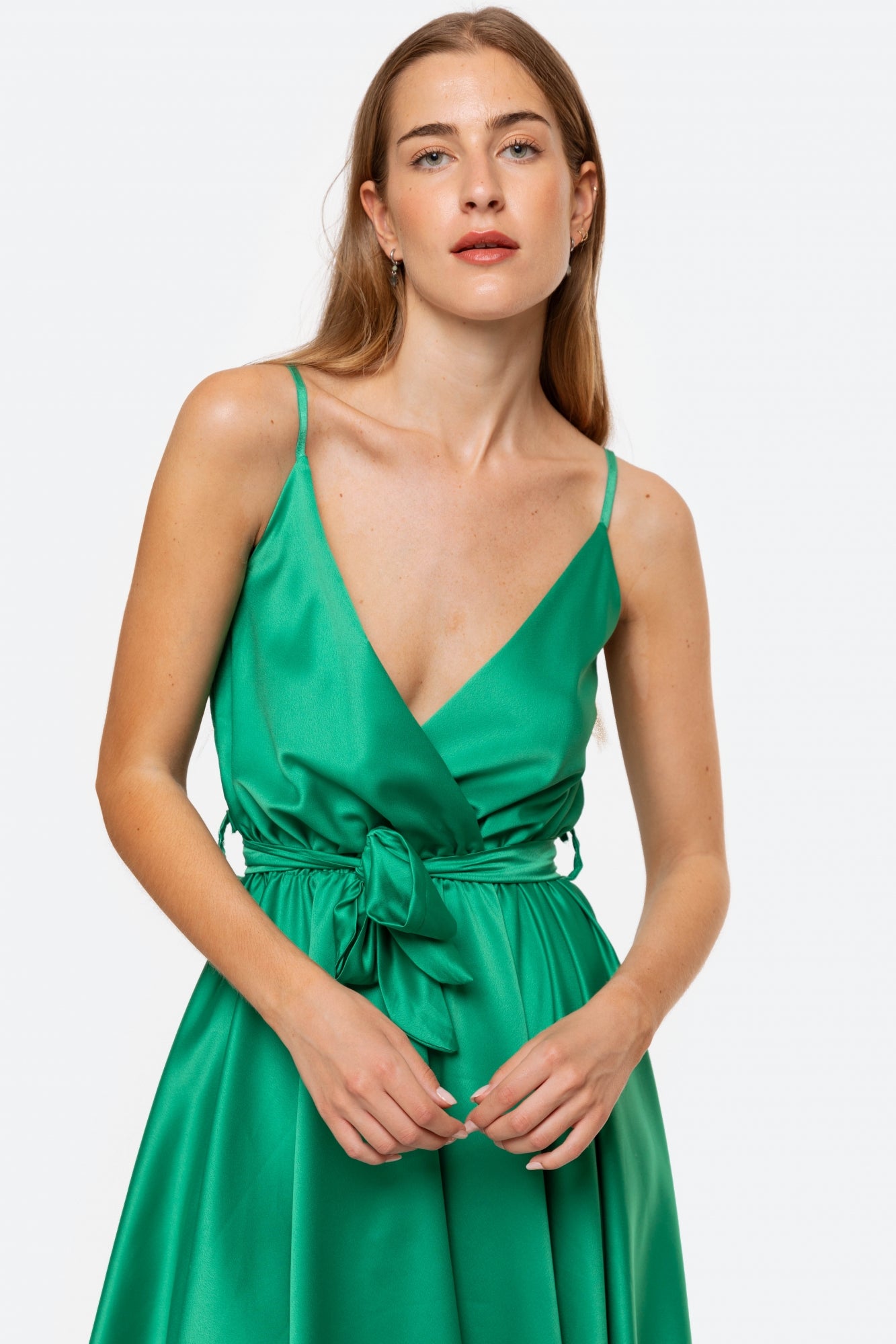 Vestido de Cerimónia Cetim Verde