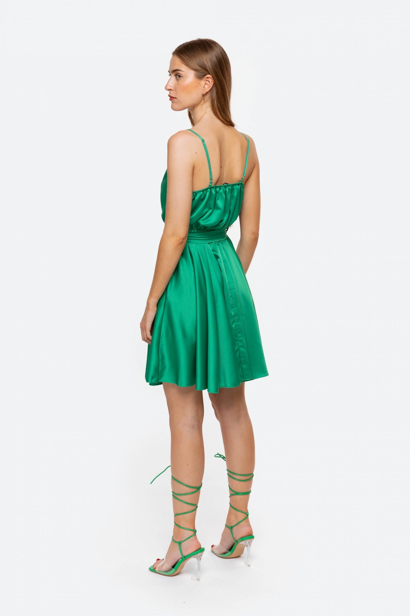 Vestido de Cerimónia Cetim Verde